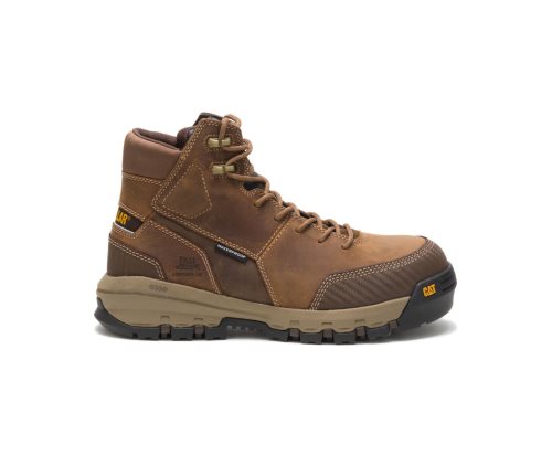 Caterpillar CAT Device Waterproof Composite Toe Men's Work Boots Dark Beige | CAT-240GD