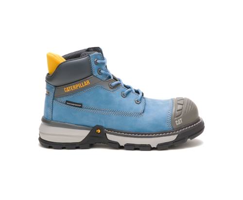 Caterpillar CAT Excavator Superlite Waterproof Carbon Composite Toe Women's Work Boots Blue | CAT-744KO