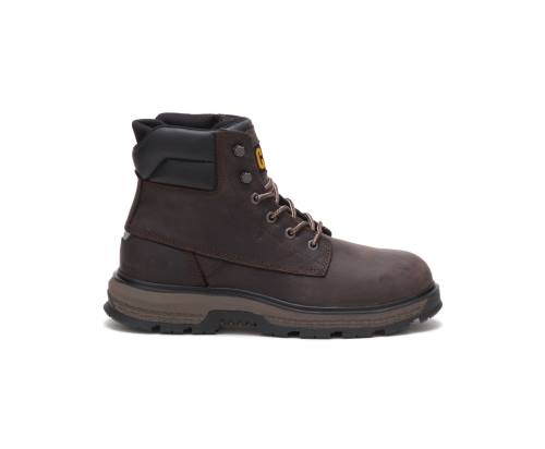 Caterpillar CAT Exposition 6" Alloy Toe Static Dissipative Men's Work Boots Coffee | CAT-795KO