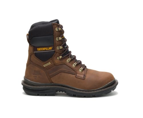 Caterpillar CAT Flexion Generator 8" Waterproof Thinsulate™ Steel Toe Men's Work Boots Dark Brown | CAT-061CL