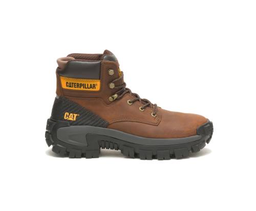 Caterpillar CAT Invader Hi Steel Toe Men's Work Boots Dark Brown | CAT-803KO