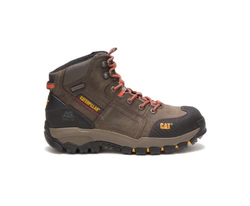 Caterpillar CAT Navigator Mid Waterproof Steel Toe Men's Work Boots Dark Grey | CAT-036ZR