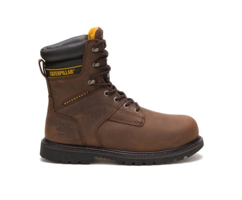 Caterpillar CAT Salvo 8" Waterproof Steel Toe Thinsulate™ Men's Work Boots Dark Brown | CAT-697NK