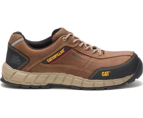 Caterpillar CAT Streamline Leather Composite Toe Men's Sneakers Brown | CAT-105KV