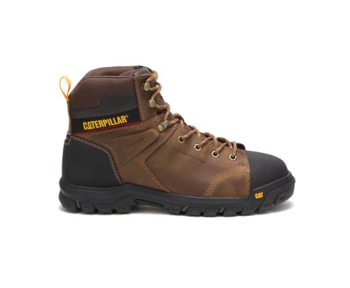 Caterpillar CAT Wellspring Waterproof Metatarsal Guard Steel Toe Men's Work Boots Brown | CAT-516KO