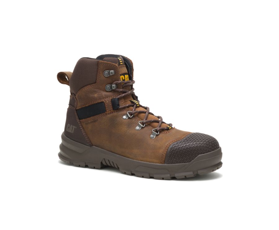 Caterpillar CAT Accomplice X Waterproof Steel Toe Men's Work Boots Brown | CAT-128FX