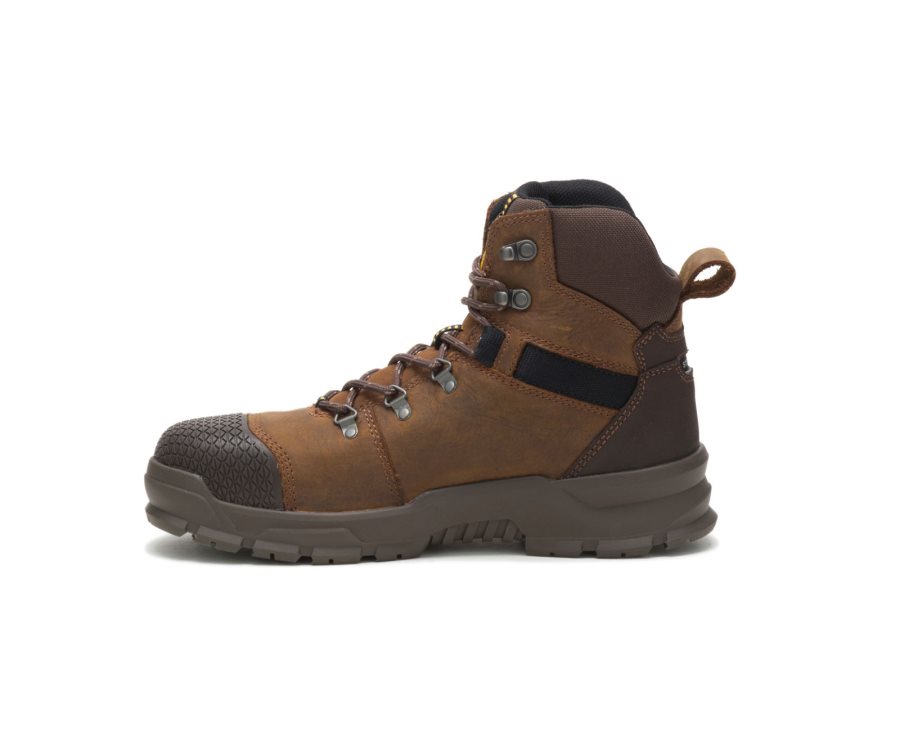 Caterpillar CAT Accomplice X Waterproof Steel Toe Men's Work Boots Brown | CAT-128FX