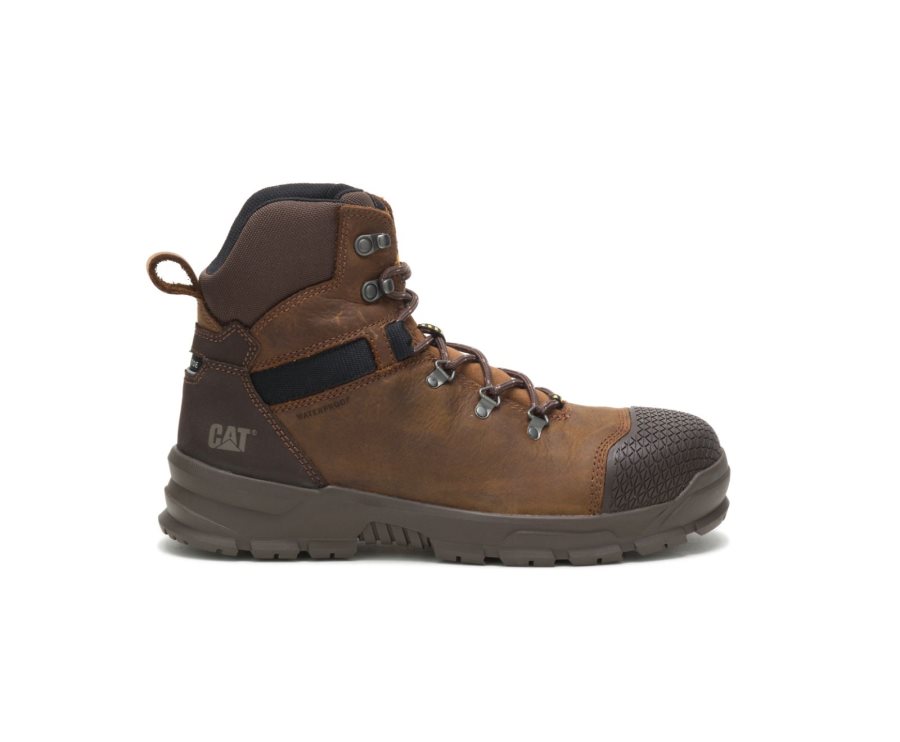 Caterpillar CAT Accomplice X Waterproof Steel Toe Men\'s Work Boots Brown | CAT-128FX