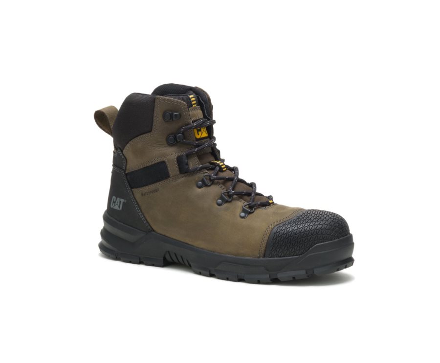 Caterpillar CAT Accomplice X Waterproof Steel Toe Men's Work Boots Olive / Black | CAT-549JO