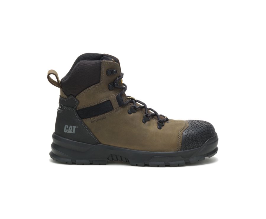 Caterpillar CAT Accomplice X Waterproof Steel Toe Men\'s Work Boots Olive / Black | CAT-549JO