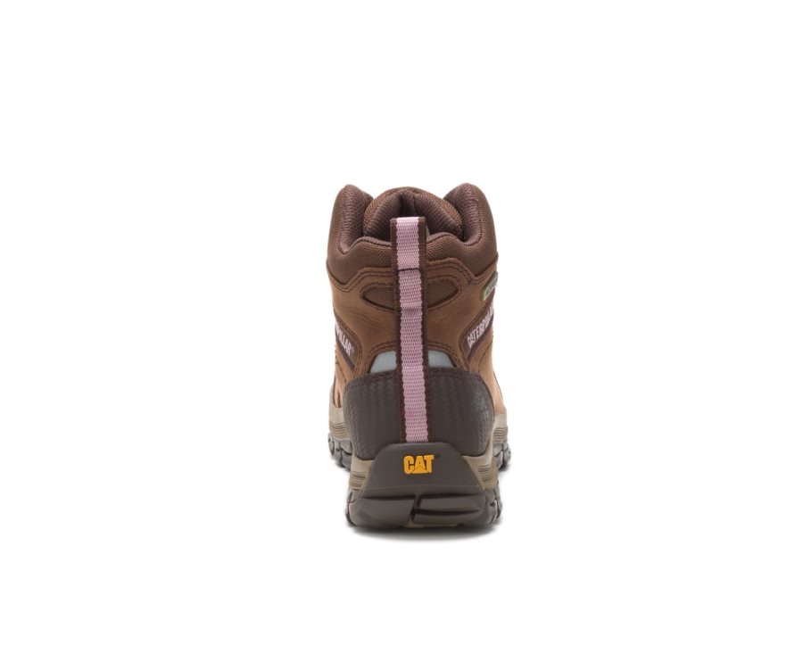 Caterpillar CAT Ally Waterproof Composite Toe Women's Work Boots Brown | CAT-513ZI