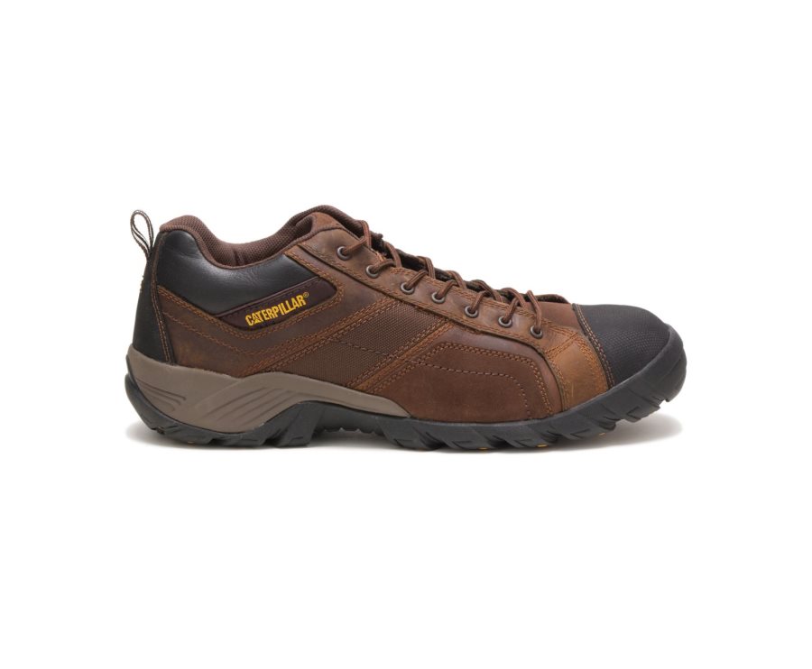 Caterpillar CAT Argon Composite Toe Men\'s Work Shoes Dark Brown | CAT-516RK