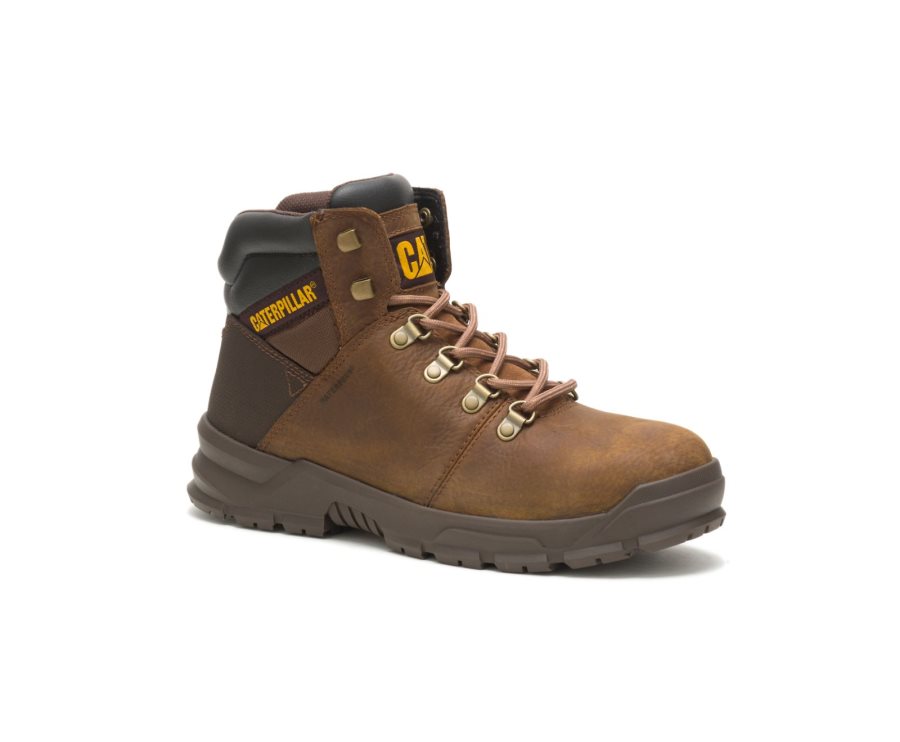 Caterpillar CAT Charge Waterproof Alloy Toe Men's Work Boots Brown | CAT-027EC