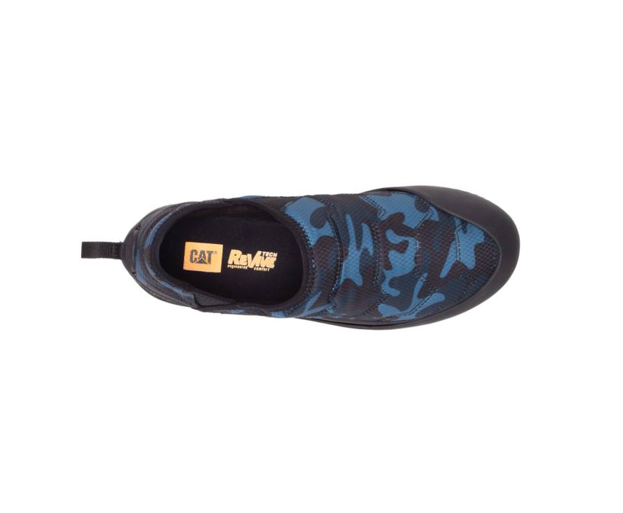 Caterpillar CAT Crossover Slip On Women's Casual Shoes Blue Camo | CAT-775KO