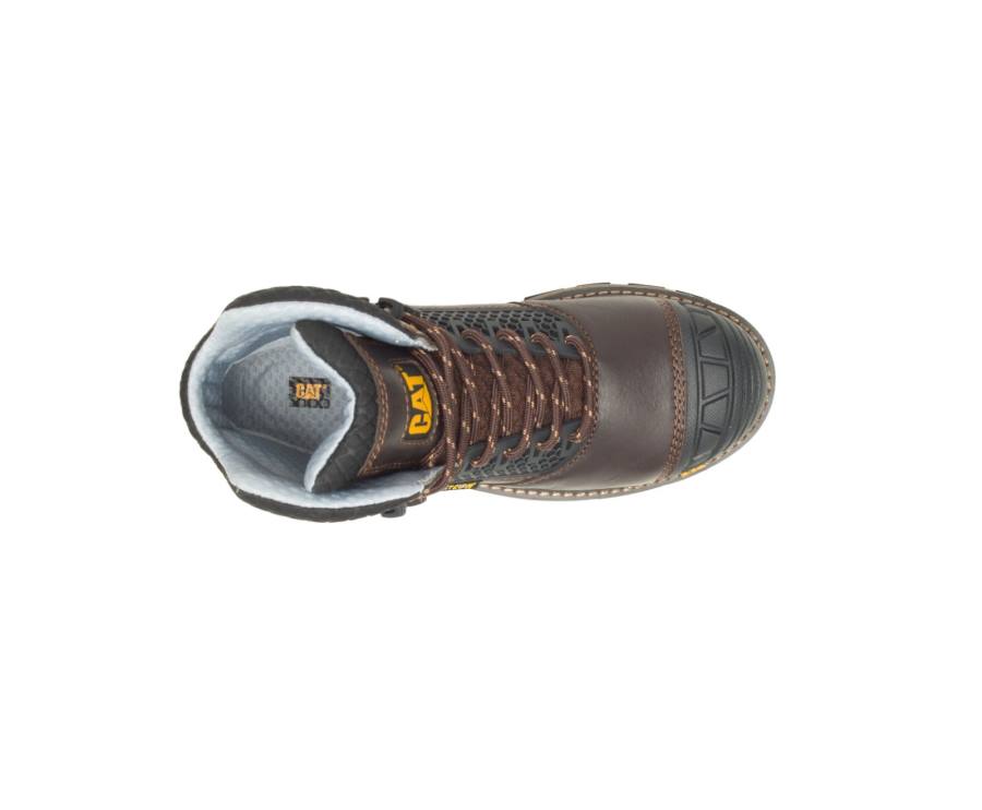 Caterpillar CAT Excavator Superlite Cool Carbon Composite Toe Women's Work Boots Dark Brown | CAT-742KO