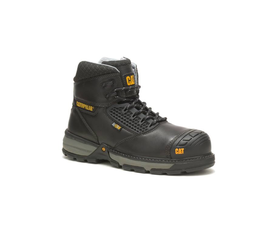 Caterpillar CAT Excavator Superlite Cool Carbon Composite Toe Men's Work Boots Black | CAT-785KO