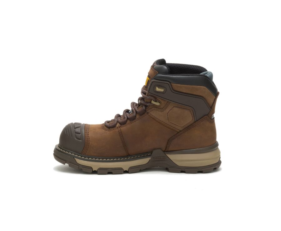 Caterpillar CAT Excavator Superlite Waterproof Thinsulate™ Nano Toe Women's Work Boots Dark Brown | CAT-015KD