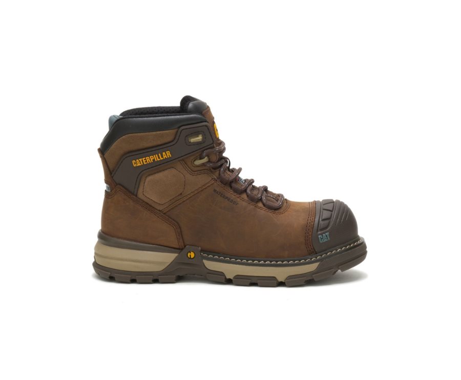 Caterpillar CAT Excavator Superlite Waterproof Thinsulate™ Nano Toe Women\'s Work Boots Dark Brown | CAT-015KD