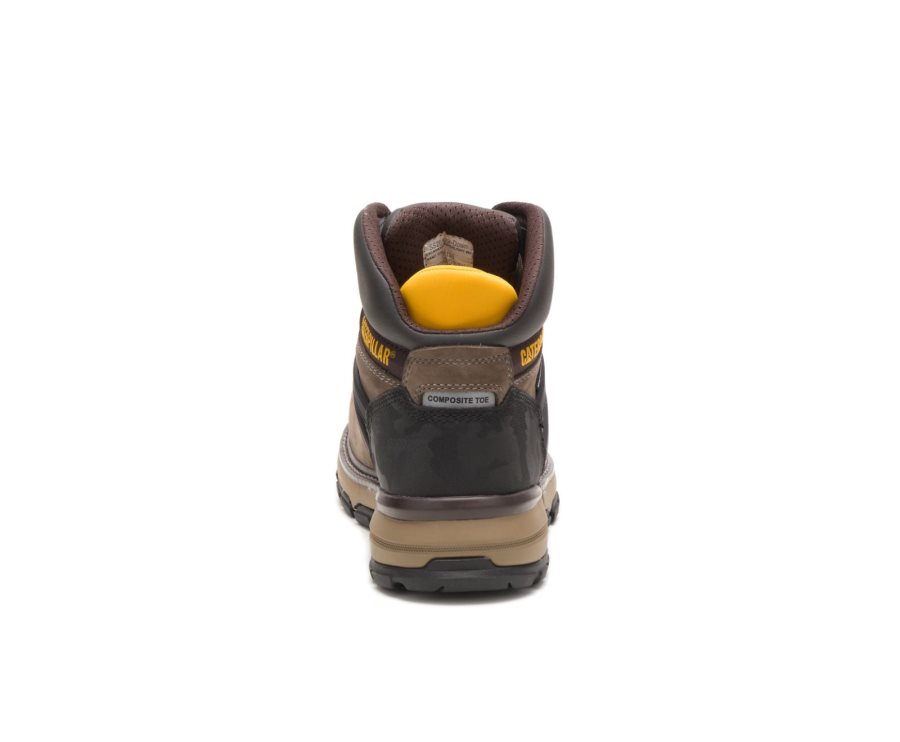 Caterpillar CAT Excavator Superlite Waterproof Nano Toe Men's Work Boots Brown / Black | CAT-089VD