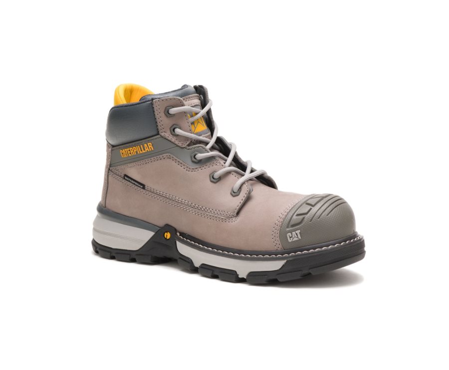 Caterpillar CAT Excavator Superlite Waterproof Nano Toe Women's Work Boots Skin / Grey | CAT-310BA