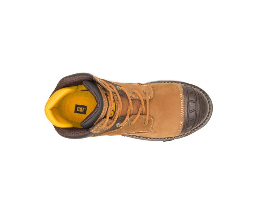 Caterpillar CAT Excavator Superlite Waterproof Nano Toe Women's Work Boots Brown | CAT-459UL