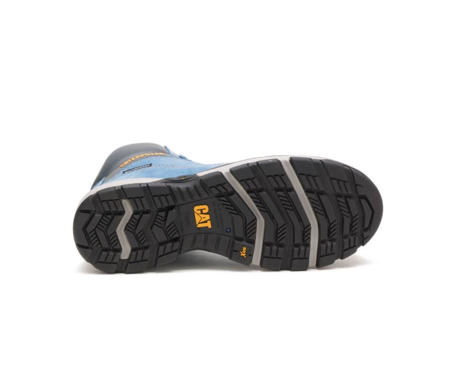 Caterpillar CAT Excavator Superlite Waterproof Carbon Composite Toe Women's Work Boots Blue | CAT-744KO