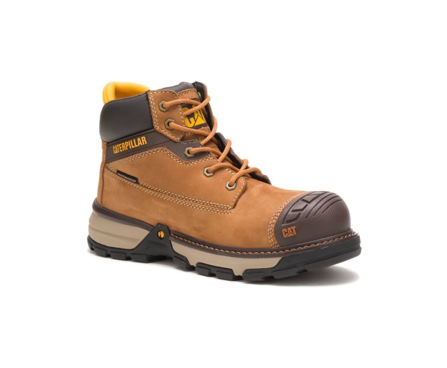 Caterpillar CAT Excavator Superlite Waterproof Carbon Composite Toe Women's Work Boots Brown | CAT-745KO