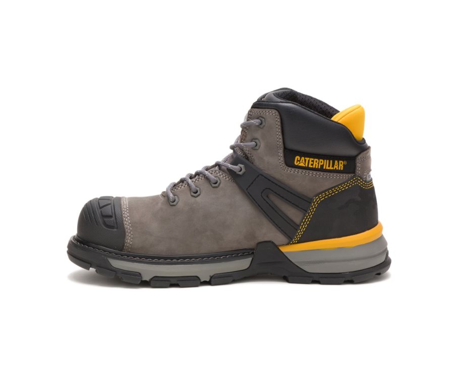 Caterpillar CAT Excavator Superlite Waterproof Nano Toe Men's Work Boots Grey / Black | CAT-960BK