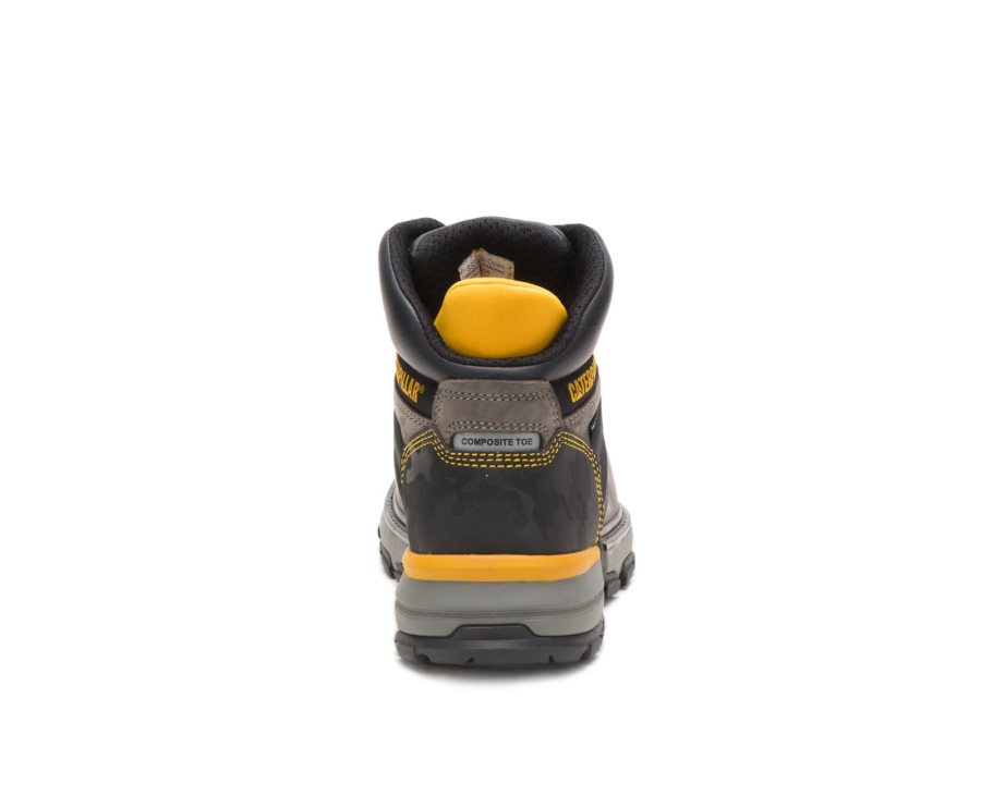 Caterpillar CAT Excavator Superlite Waterproof Nano Toe Men's Work Boots Grey / Black | CAT-960BK