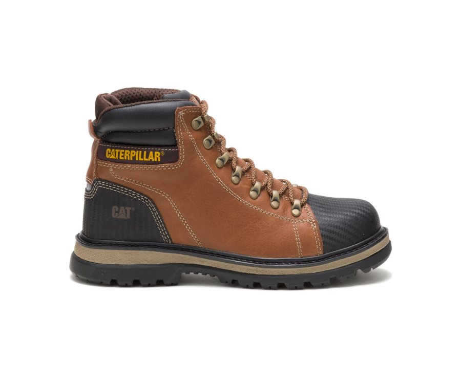 Caterpillar CAT Foxfield Steel Toe Men\'s Work Boots Brown / Black | CAT-176NU