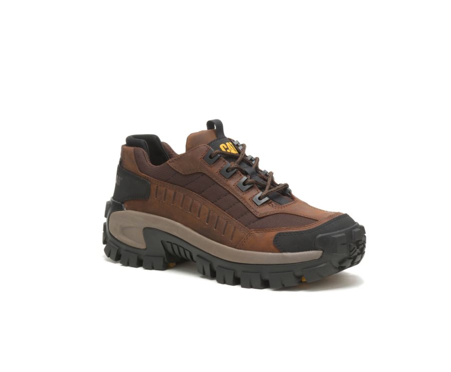 Caterpillar CAT Invader Steel Toe Men's Work Shoes Dark Brown | CAT-637UT