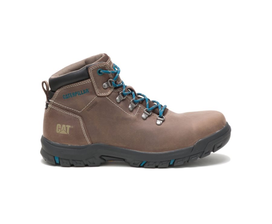 Caterpillar CAT Mae Steel Toe Waterproof Women\'s Work Boots Brown | CAT-691JX