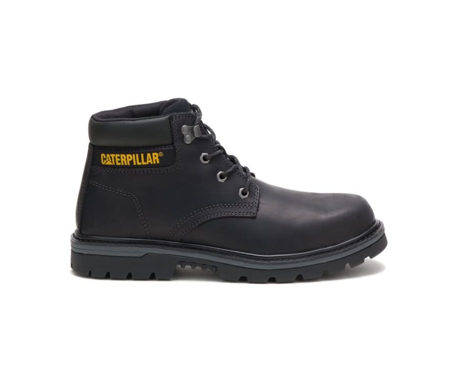 Caterpillar CAT Outbase Steel Toe Men\'s Work Boots Black | CAT-057OE