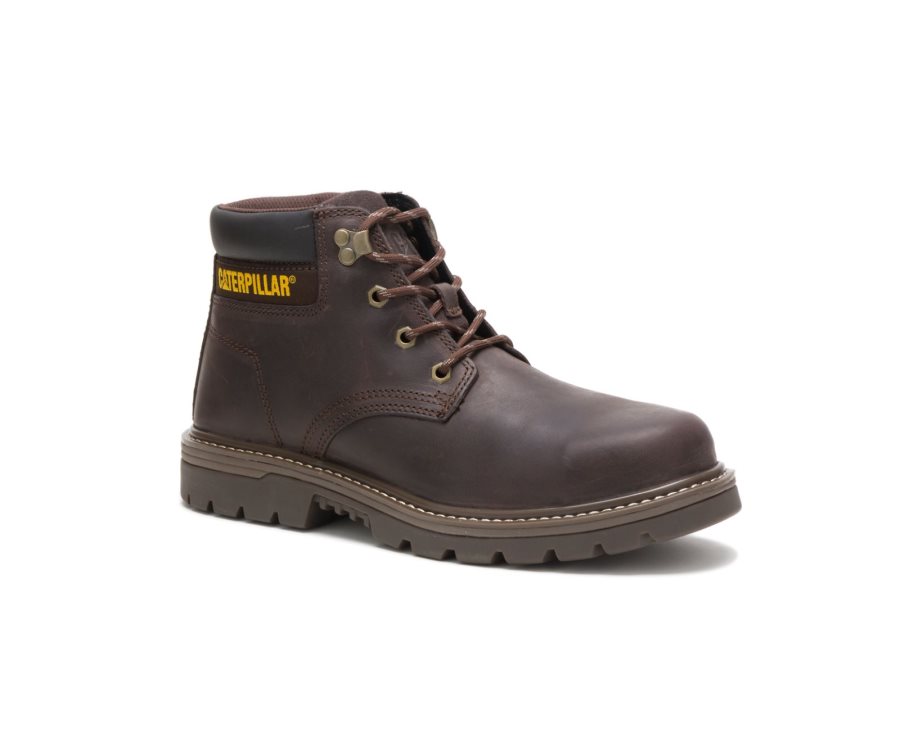 Caterpillar CAT Outbase Steel Toe Men's Work Boots Coffee | CAT-237JB