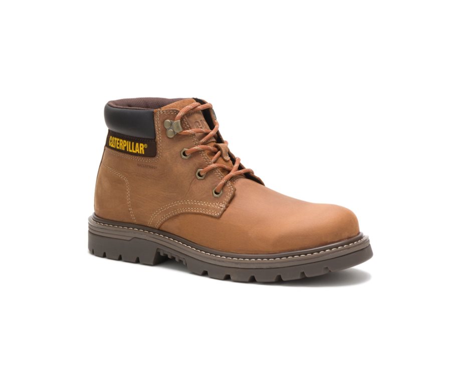 Caterpillar CAT Outbase Waterproof Men's Work Boots Brown | CAT-325IT