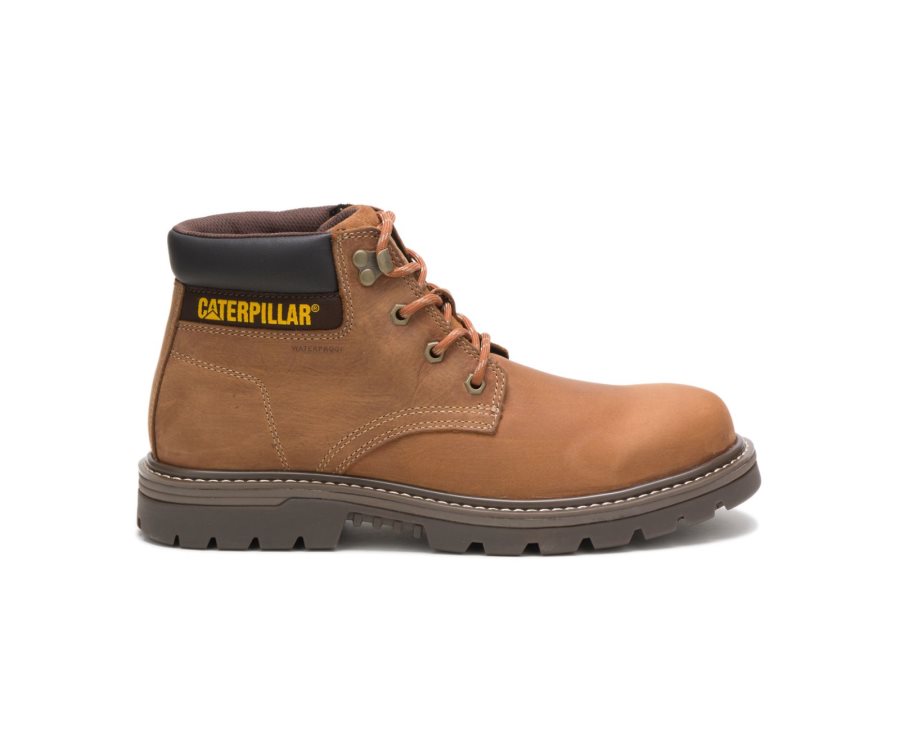 Caterpillar CAT Outbase Waterproof Men\'s Work Boots Brown | CAT-325IT