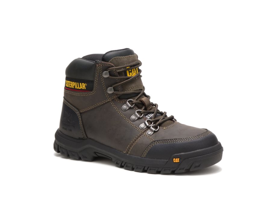 Caterpillar CAT Outline Steel Toe Men's Work Boots Dark Grey | CAT-476CD