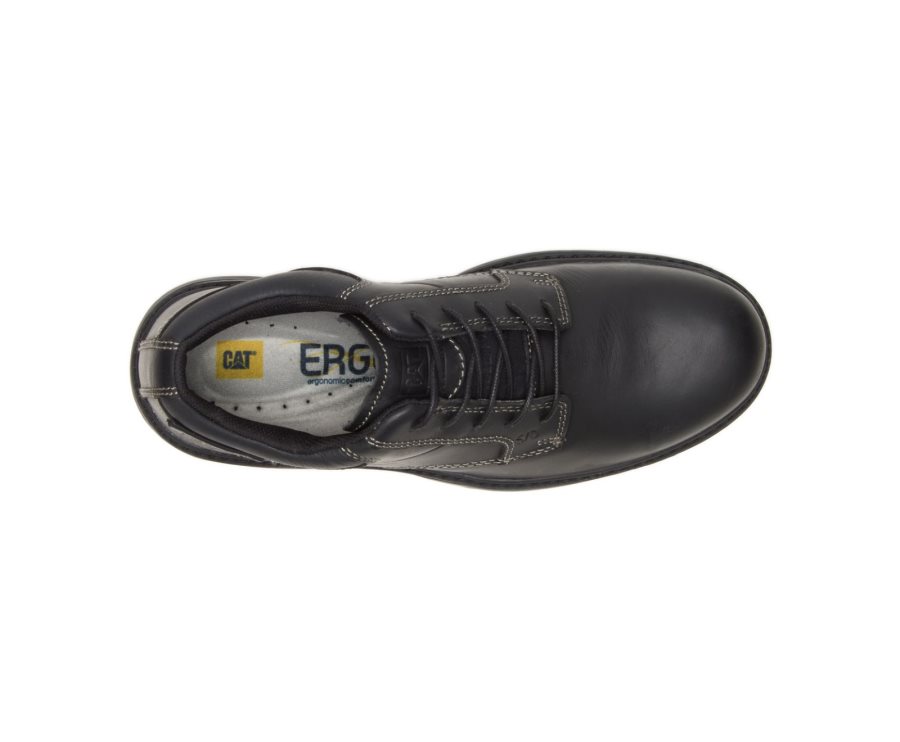 Caterpillar CAT Oversee Steel Toe Men's Work Shoes Black | CAT-583MF