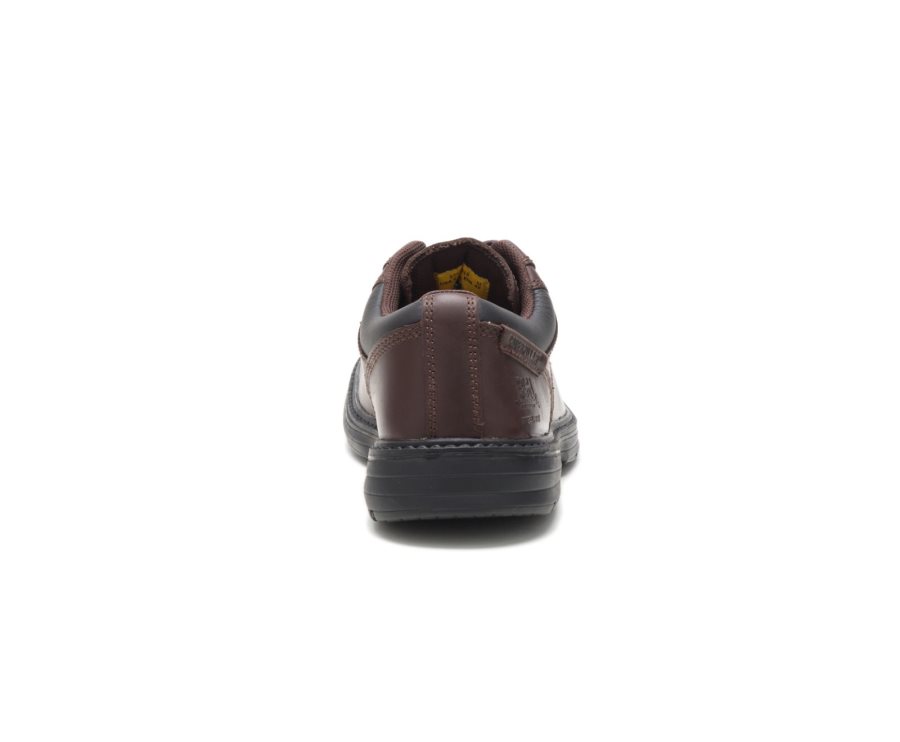 Caterpillar CAT Oversee Steel Toe Men's Work Shoes Dark Brown | CAT-903AW