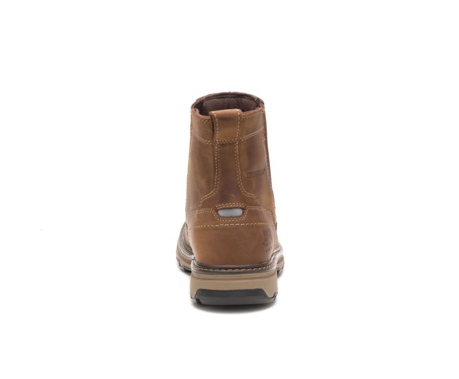 Caterpillar CAT Pelton Steel Toe Men's Work Boots Brown | CAT-730NS