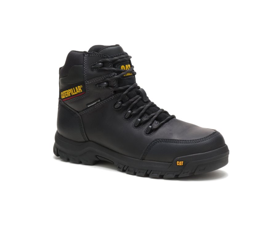 Caterpillar CAT Resorption Waterproof Composite Toe Men's Work Boots Black | CAT-679HC