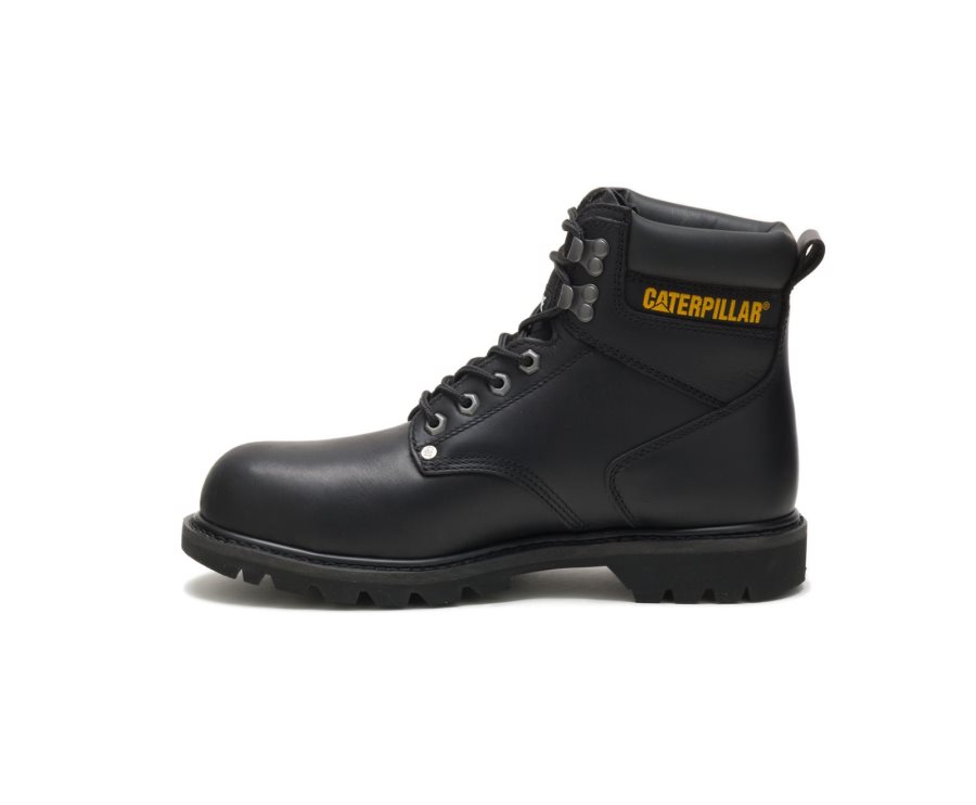 Caterpillar CAT Second Shift Steel Toe Men's Work Boots Black | CAT-081GM