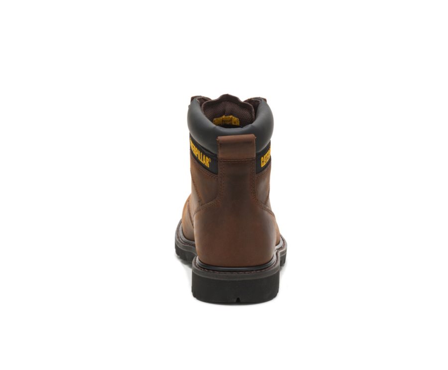 Caterpillar CAT Second Shift Steel Toe Men's Work Boots Dark Brown | CAT-381OZ