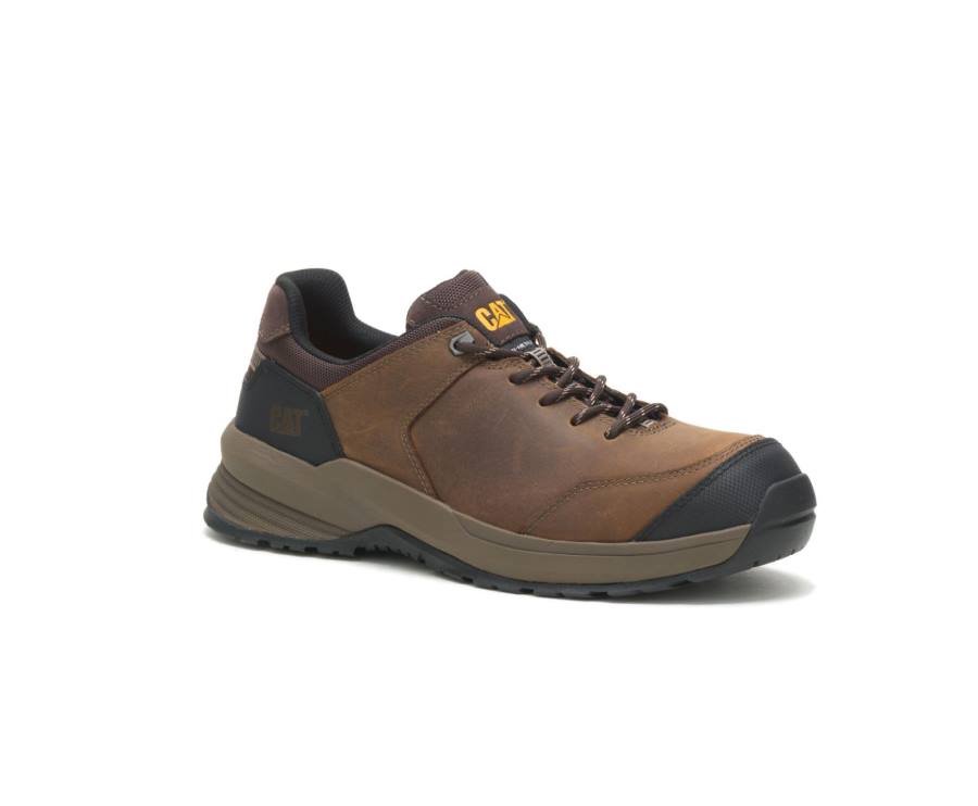 Caterpillar CAT Streamline 2.0 Leather Composite Toe Men's Work Shoes Brown | CAT-813KO