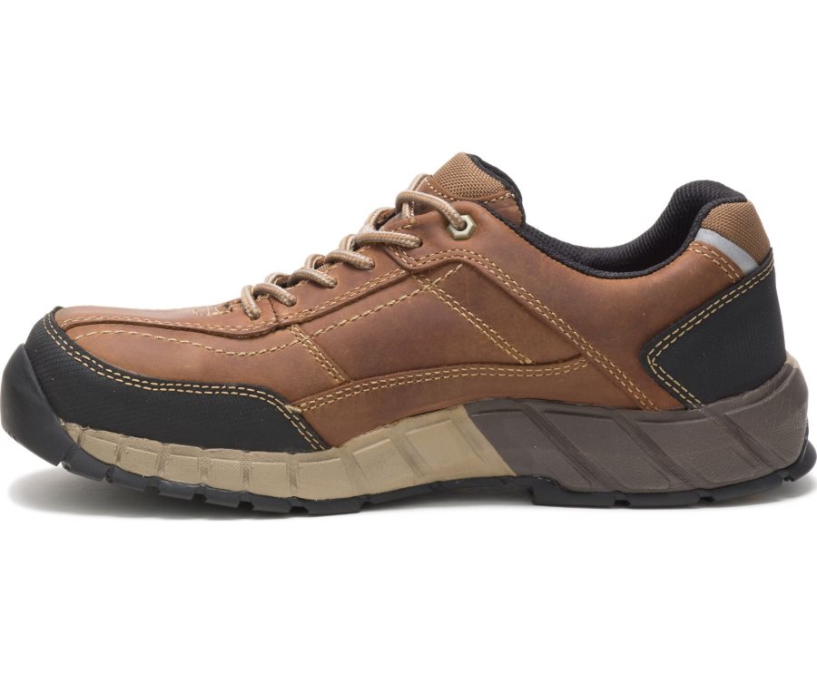 Caterpillar CAT Streamline Leather Composite Toe Men's Sneakers Brown | CAT-105KV