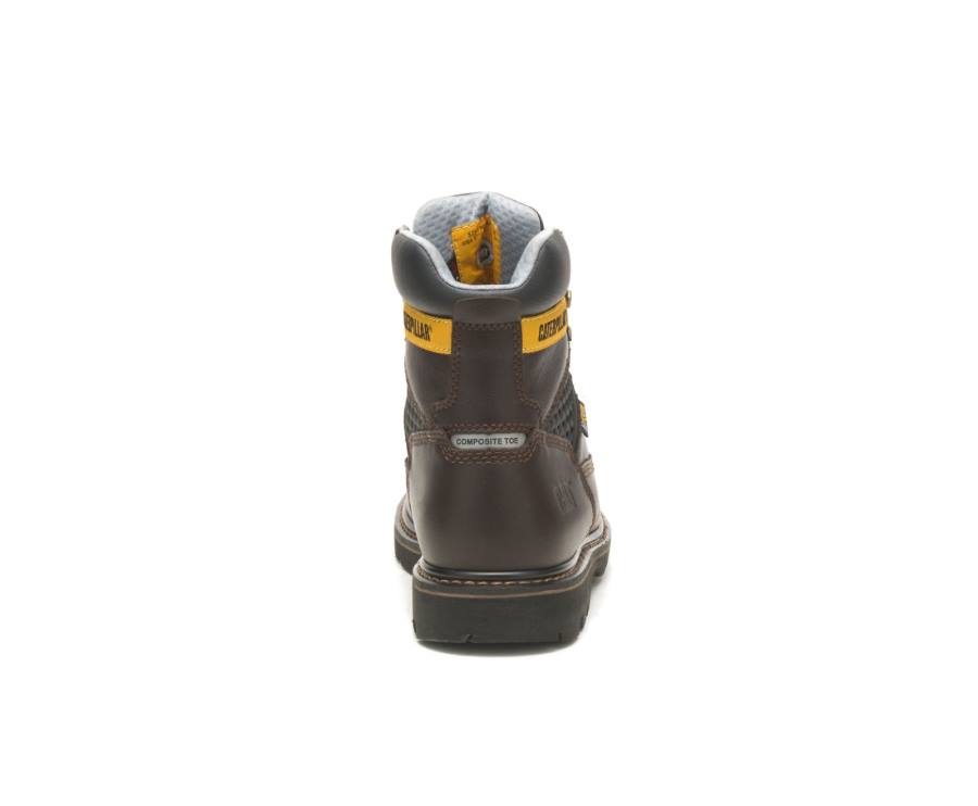 Caterpillar CAT Structure Cool Composite Toe Men's Work Boots Dark Brown | CAT-787KO