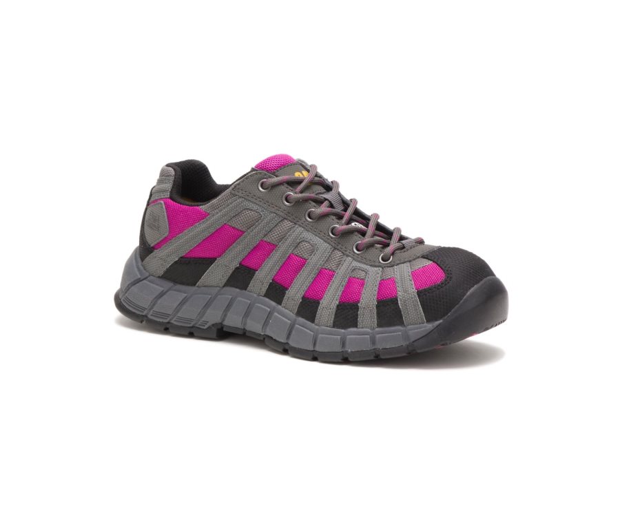 Caterpillar CAT Switch Steel Toe Women's Work Shoes Deep Grey / Pink | CAT-935DT