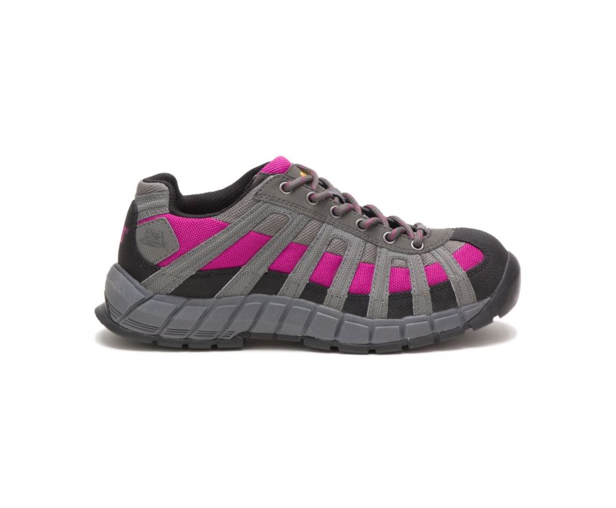 Caterpillar CAT Switch Steel Toe Women\'s Work Shoes Deep Grey / Pink | CAT-935DT