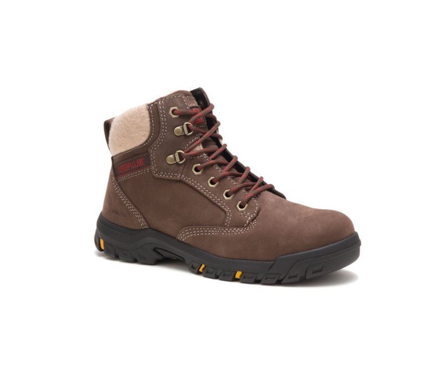 Caterpillar CAT Tess Steel Toe Women's Work Boots Chocolate | CAT-319LQ