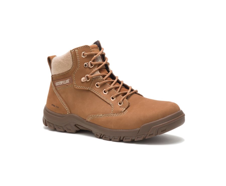 Caterpillar CAT Tess Steel Toe Women's Work Boots Brown | CAT-842LD